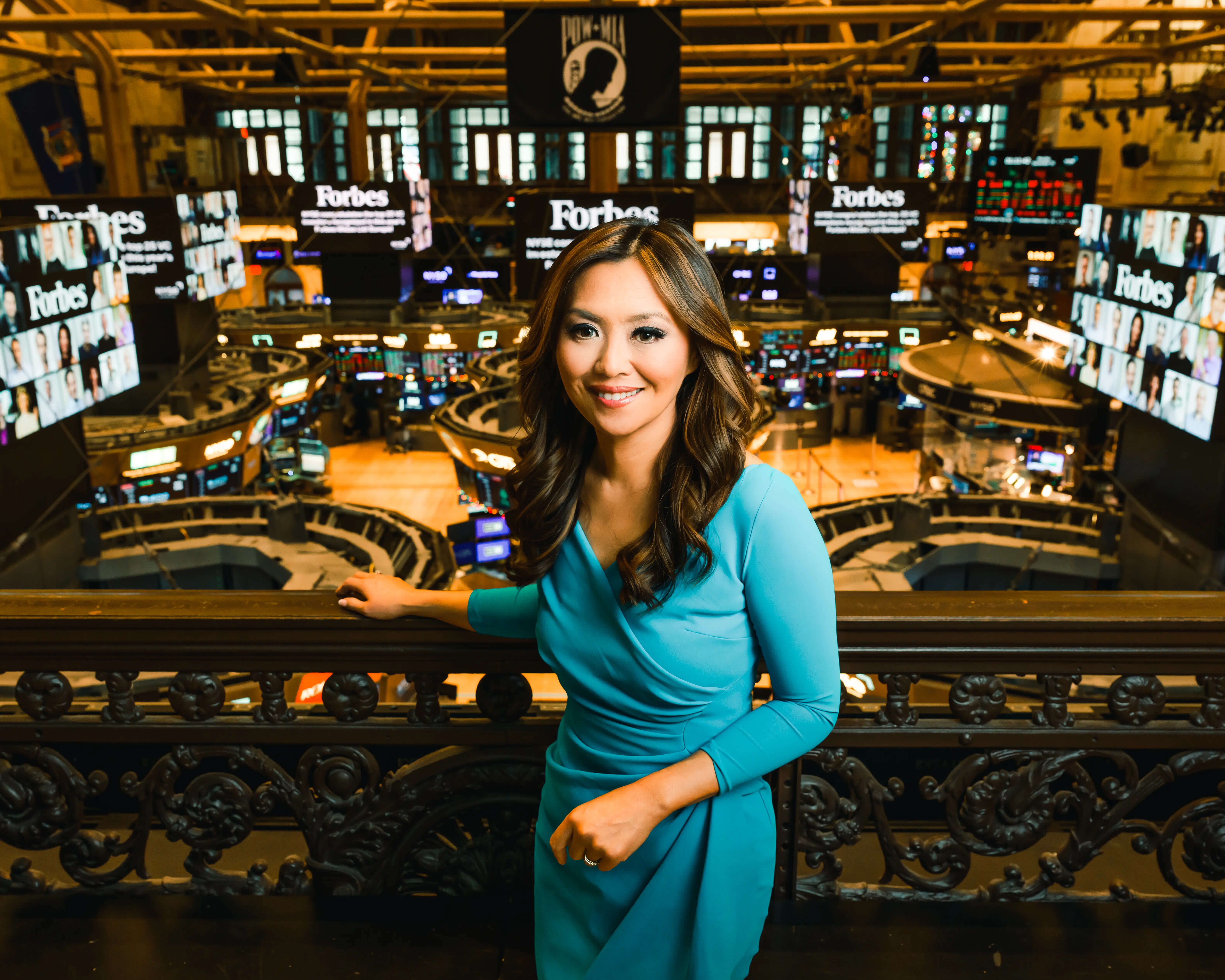 Remy Blaire on the balcony overlooking the New York Stock Exchange floor